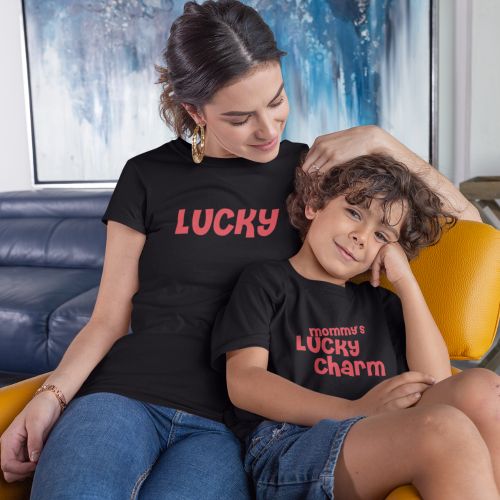 Family T-Shirts Moms Lucky Charm Combo for Mom and Kid