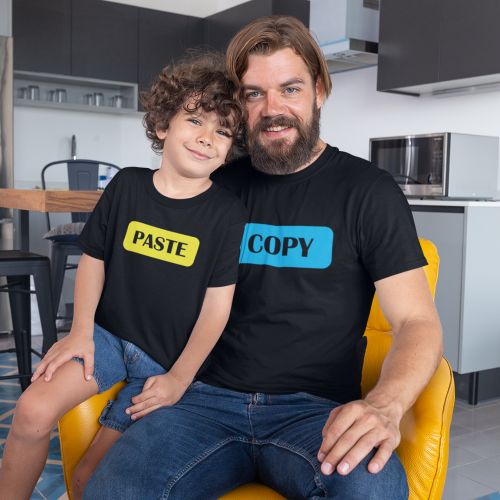 Copy and Paste Family T-Shirt for Dad and Kid