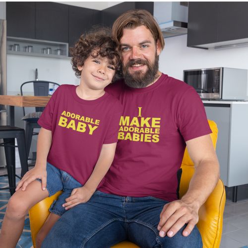 Adorable family t-shirt for Father and Kid