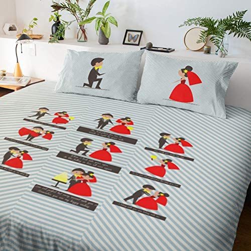 our love story romatic couple bedsheet