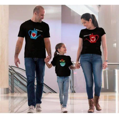 Cute Love Garden Matching Family T-Shirts for Mom, Dad and Kid/Son/Daughter Set of 3