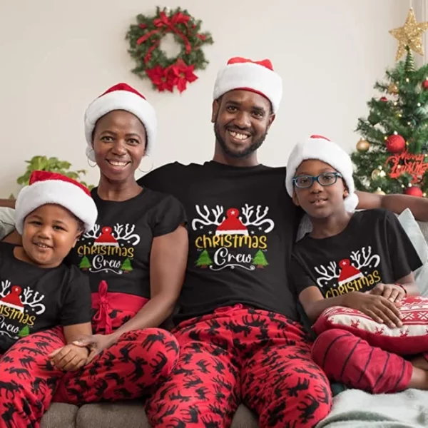 Matching Christmas Crew Printed Family T-Shirt for Christmas
