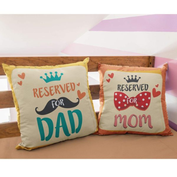 reserved for mom dad couple cushion set