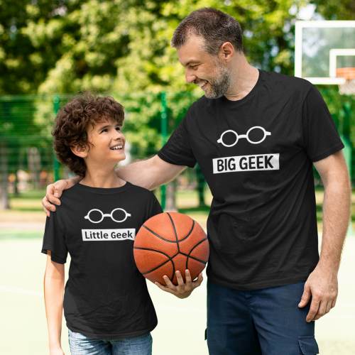 Big Geek Little Geek T-Shirt For Dad And Son