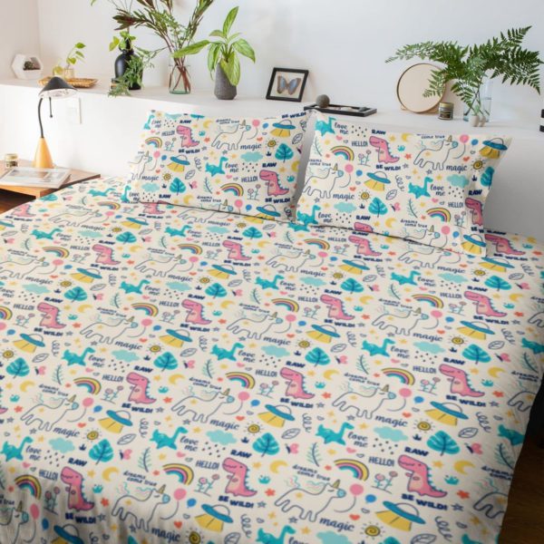 Cute Roar Dino Bedsheet for Kids