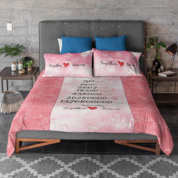 50 Years anniversary bedsheet for couple