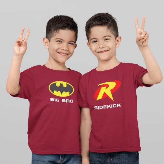 Brothers Batman Sidekick Printed Cotton T-Shirt's