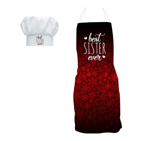 BEST SISTER EVER APRON WITH HAT