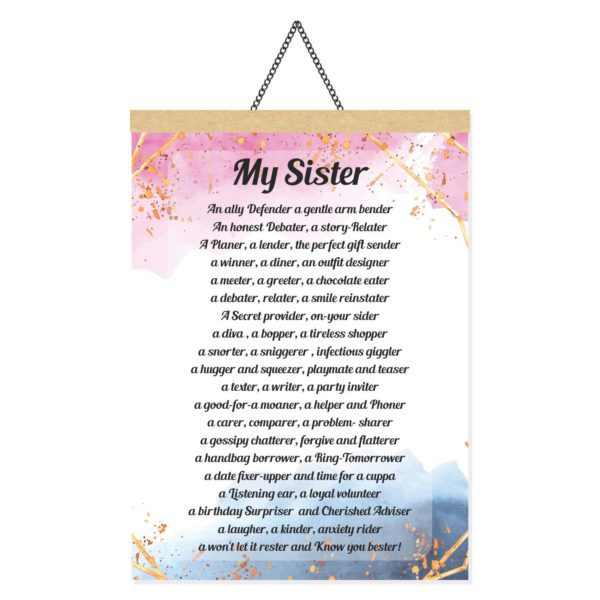 My Sister Printed Scroll Greeting Card