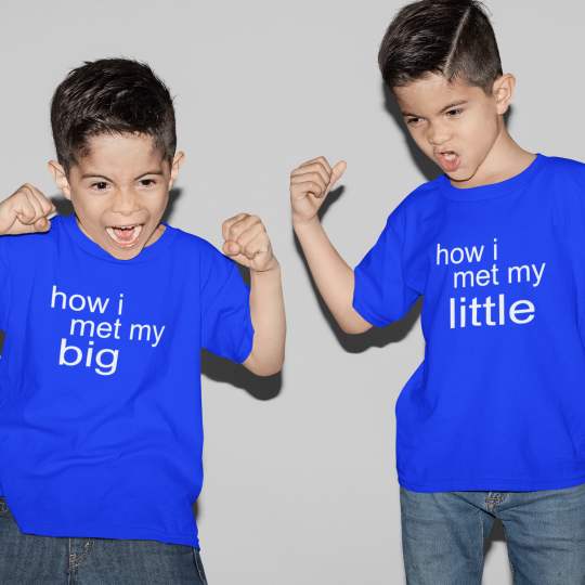 I Met My Big Little Brother Printed Cotton T-Shirt